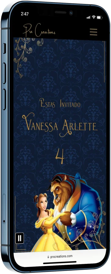 Mockup de un teléfono con una invitación para boda